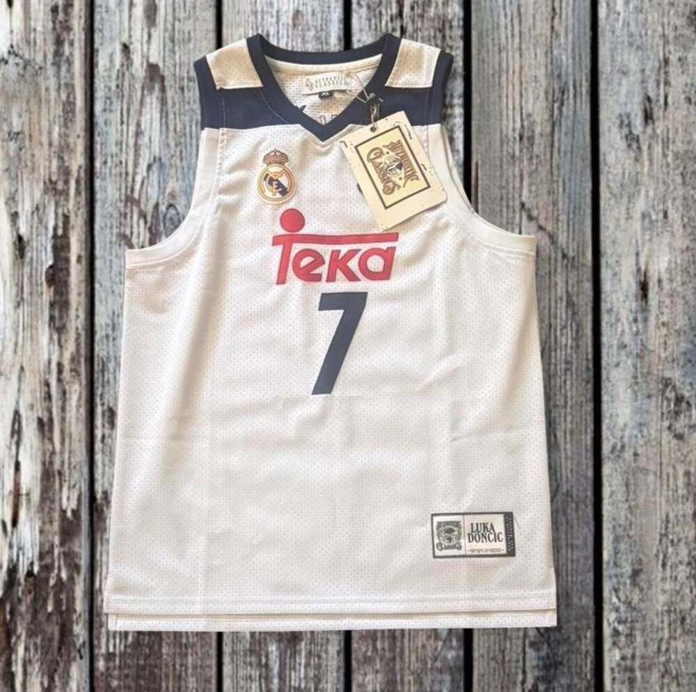 Authentic Classics Luka Doncic Real Madrid Teka #7 Retro Basketball Jersey